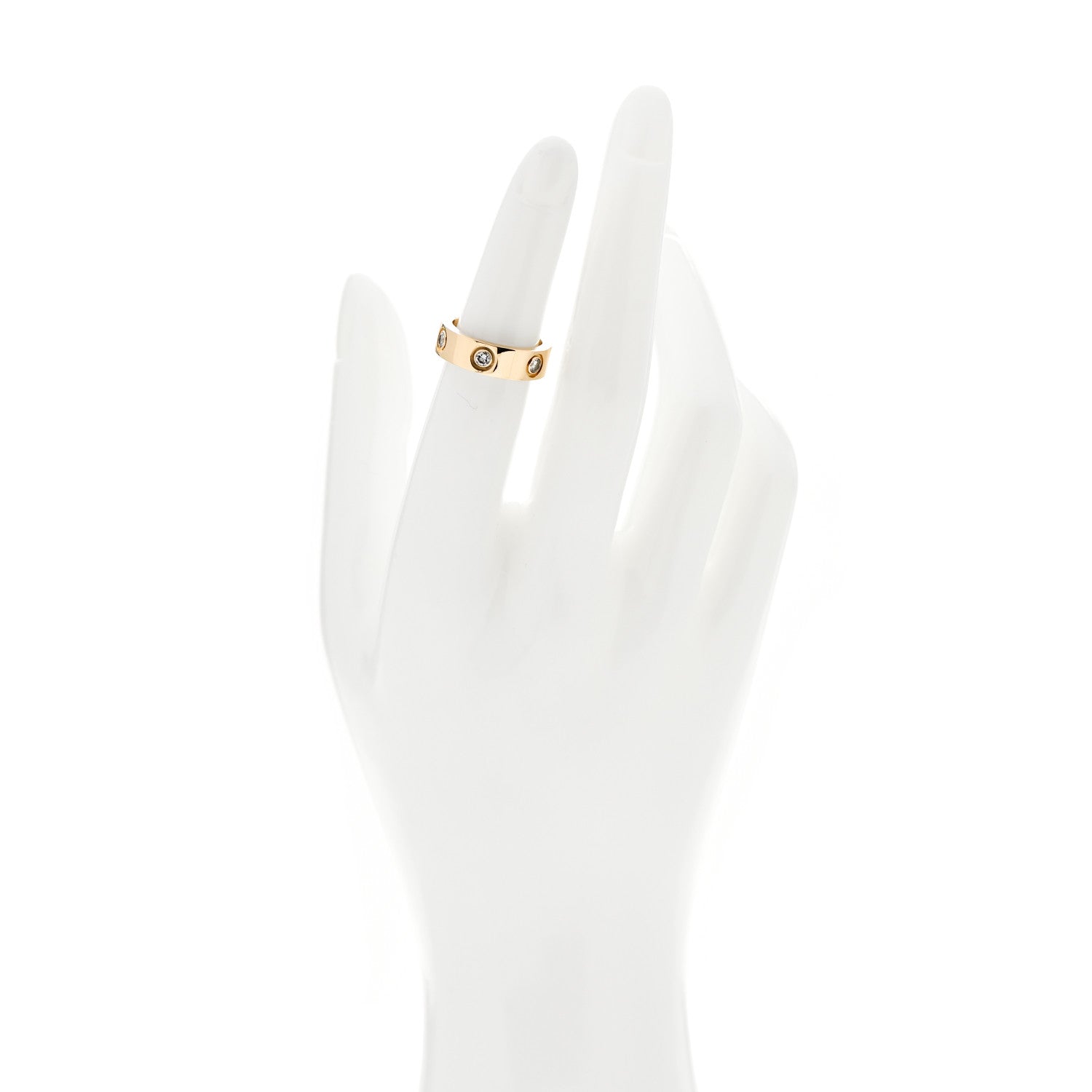 Cartier 18K Yellow Gold 6 Diamond 5.5mm LOVE Ring 48 4.5 2 of 4