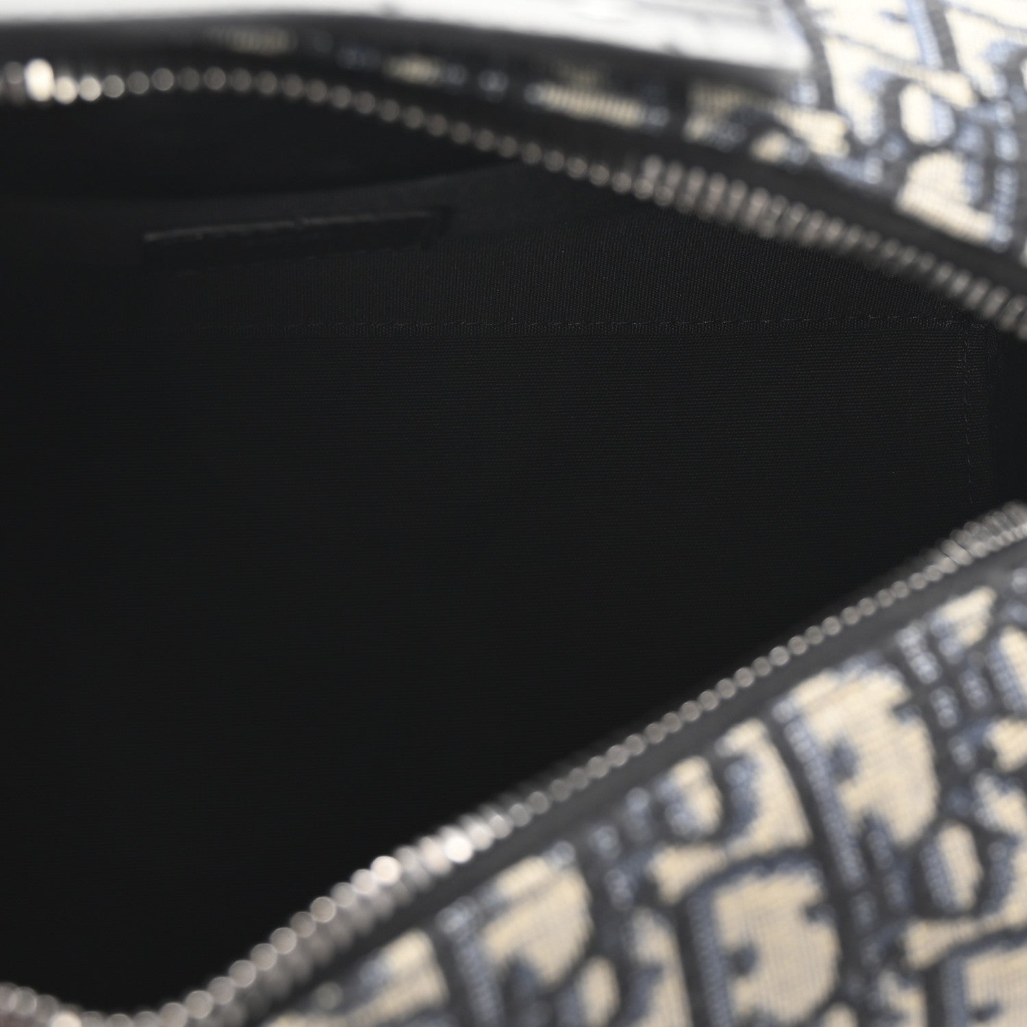 Christian Dior Oblique Jacquard Grained Calfskin Lingot Toiletry Case Blue Black 5 of 7