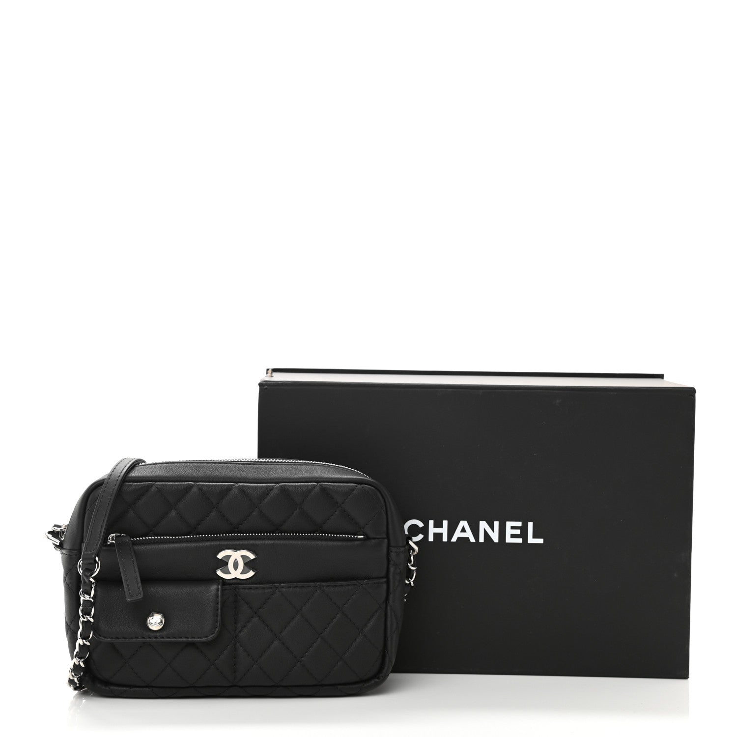 Chanel Calfskin Quilted Ultra Pocket Camera Case Black 11 of 11