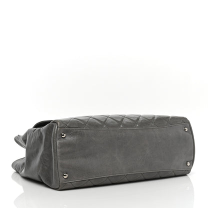 Chanel Glazed Calfskin Quilted Large CC Delivery Tote Grey 4 of 11