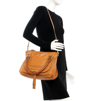 Chloe Calfskin Medium Marcie Satchel Tan 2 of 9