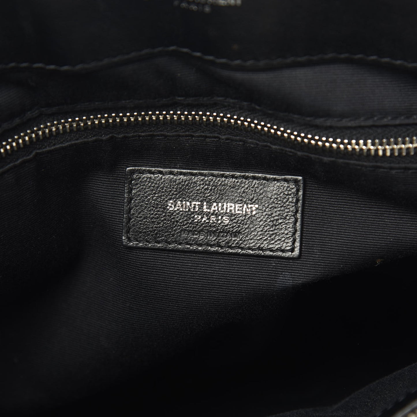 Calfskin Y Quilted Monogram Large Loulou Chain Satchel Black