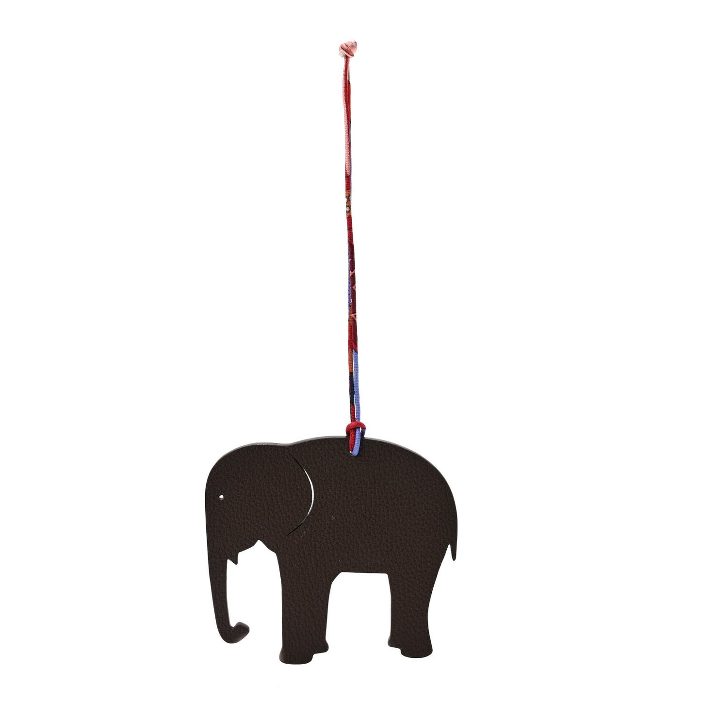 Epsom Togo Petit H Elephant Bag Charm Chocolate