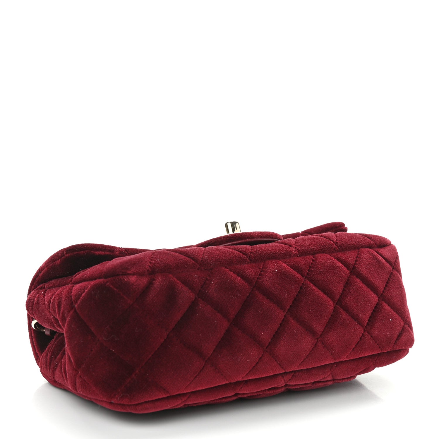 Chanel Velvet Quilted Mini Rectangular Pearl Crush Flap Burgundy 4 of 9