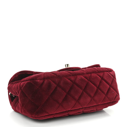 Chanel Velvet Quilted Mini Rectangular Pearl Crush Flap Burgundy 4 of 9