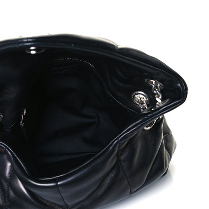 Saint Laurent Lambskin Quilted Small Loulou Puffer Monogram Chain Satchel Black 7 of 7