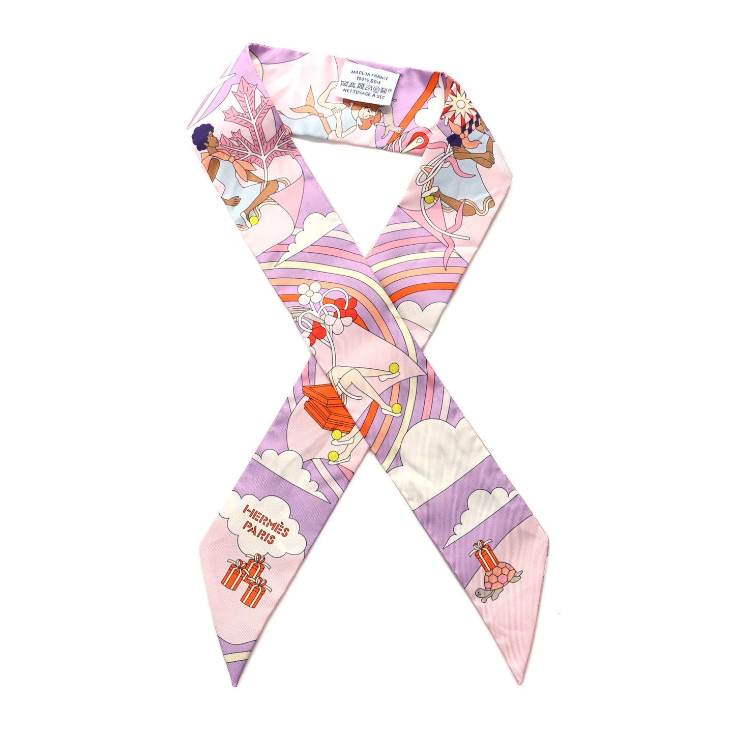Silk Carres Volants Twilly Lilas