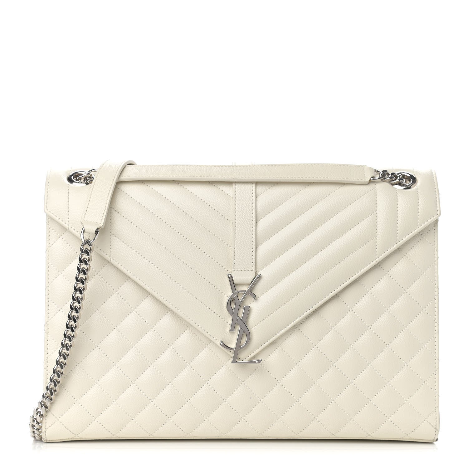 Saint Laurent Grain De Poudre Large Tri-Quilt Monogram Satchel Porcellana 1 of 11