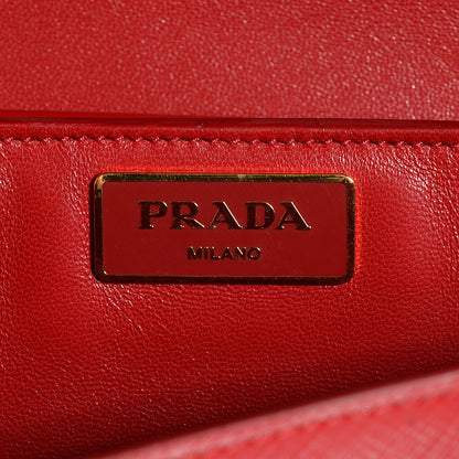 Prada Saffiano Vernice Crystal Sound Shoulder Bag Rosso 7 of 10
