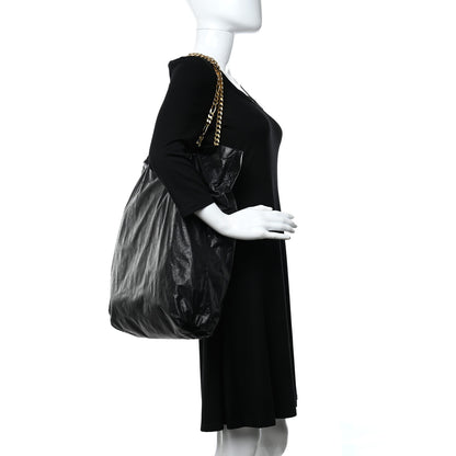 Lanvin Crinkled Lambskin Paper Bag Tote Black 2 of 9