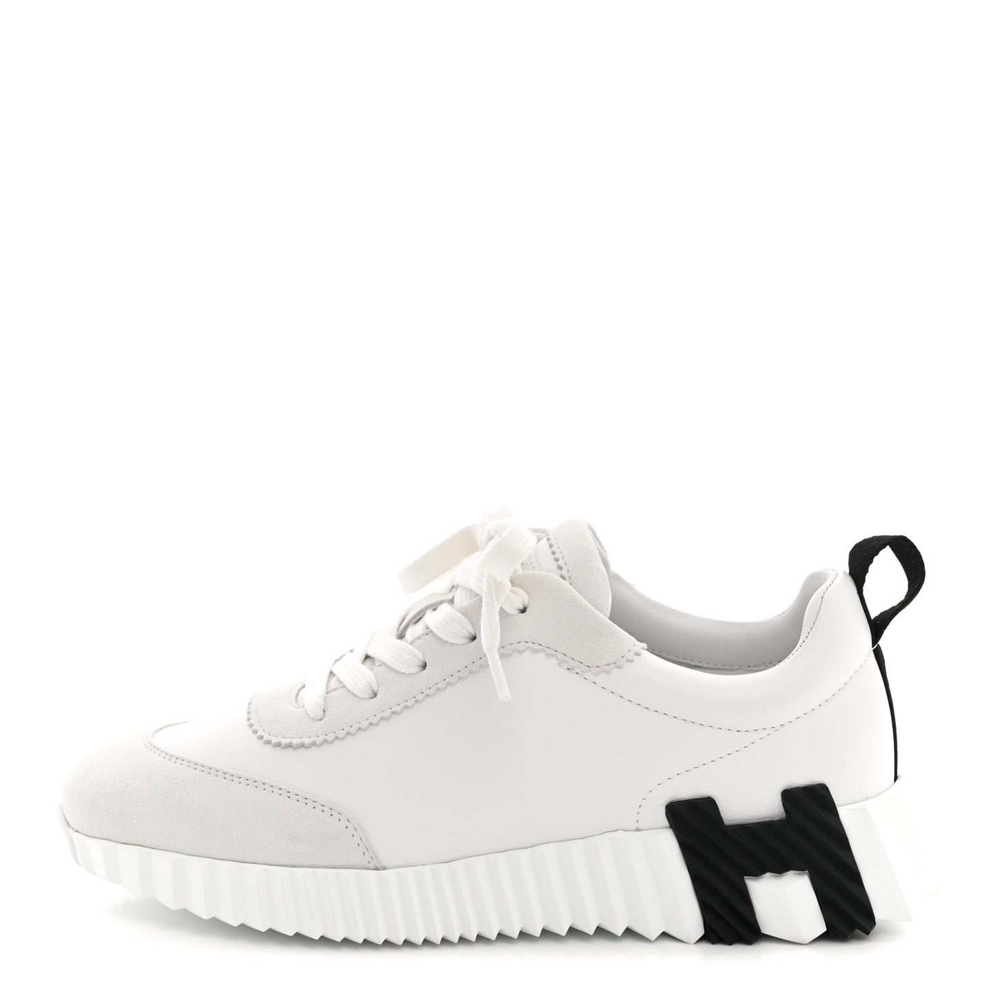 Calfskin Suede Goatskin Bouncing Sneakers 36.5 White
