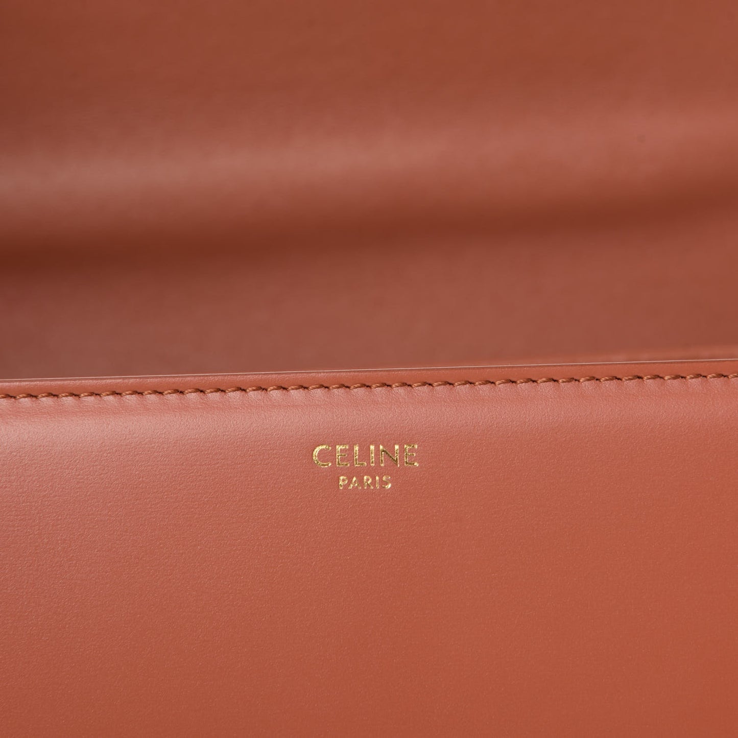 Shiny Calfskin Medium Triomphe Terracotta