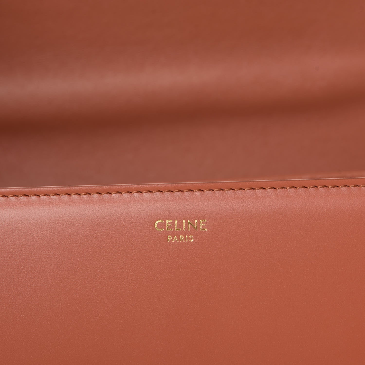 Celine Shiny Calfskin Medium Triomphe Terracotta 8 of 12