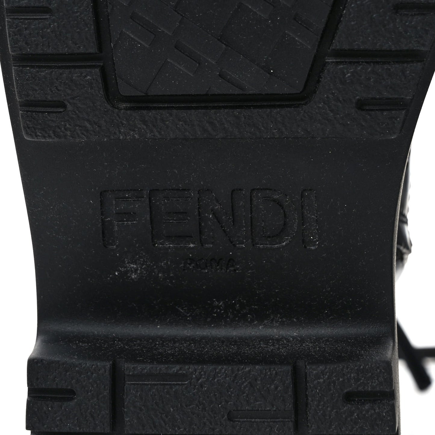 Vitello Abrasivato Fendigraphy 50mm Biker Boots 39 Black