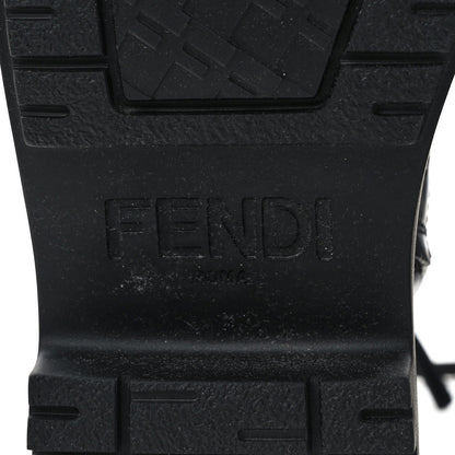 Fendi Vitello Abrasivato Fendigraphy 50mm Biker Boots 39 Black 7 of 9