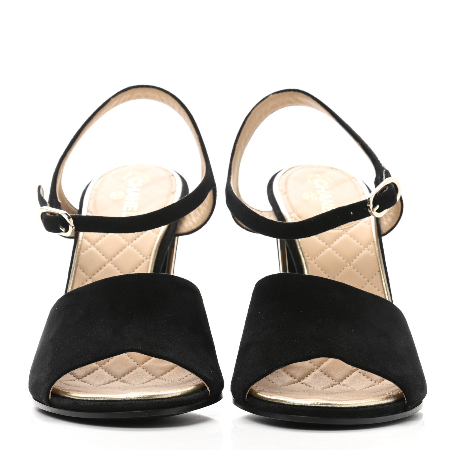 Chanel Suede Sandals 39 Black 2 of 10