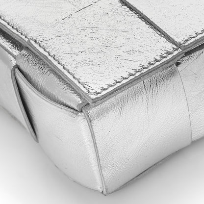 Bottega Veneta Metallic Lambskin Maxi Intrecciato Cassette Crossbody Bag Silver 8 of 8