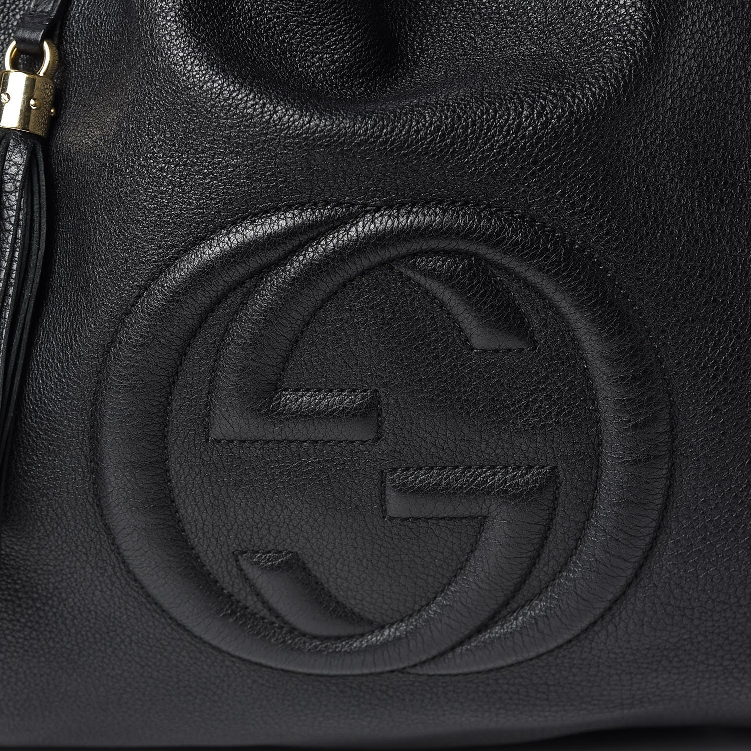 Gucci Pebbled Calfskin Large Soho Shoulder Bag Black 8 of 17