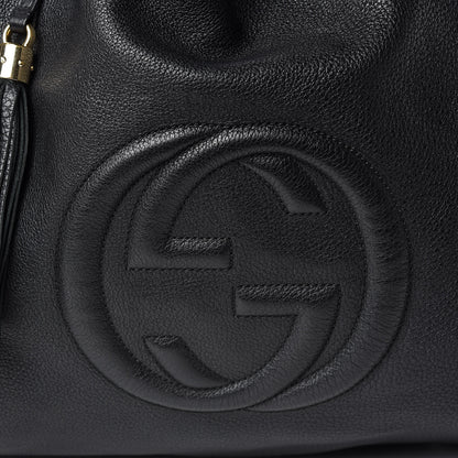 Gucci Pebbled Calfskin Large Soho Shoulder Bag Black 8 of 17