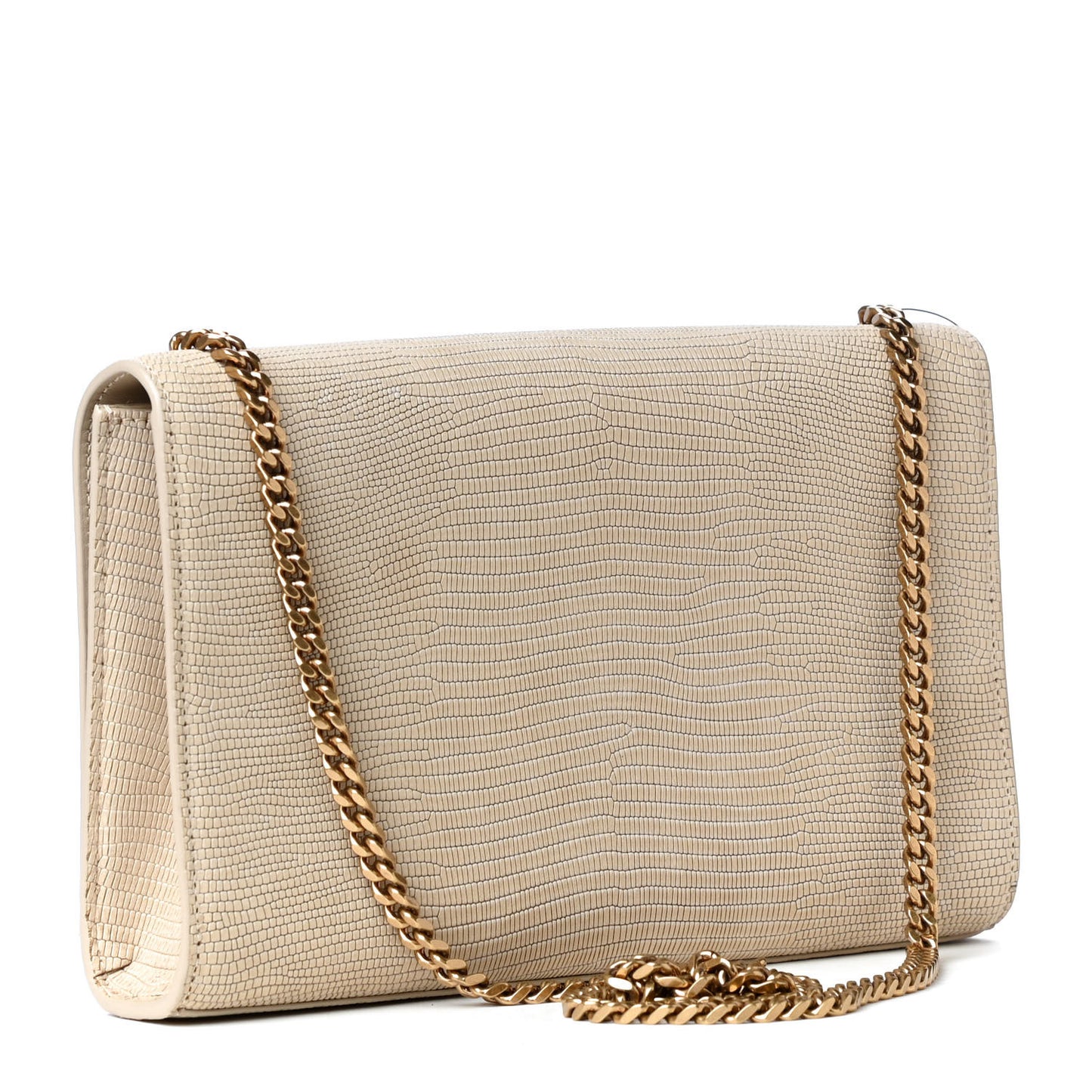 Calfskin Lizard Embossed Medium Classic Monogram Kate Satchel Linen