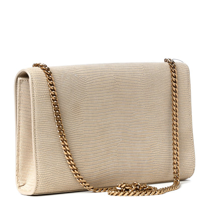 Saint Laurent Calfskin Lizard Embossed Medium Classic Monogram Kate Satchel Linen 2 of 4
