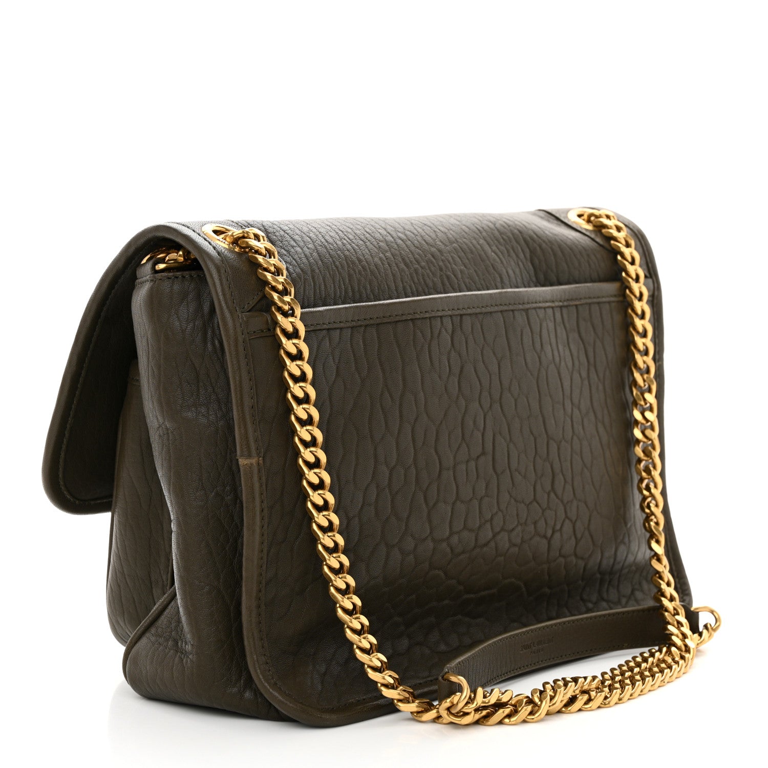 Saint Laurent Grained Lambskin Monogram Medium Niki Chain Satchel Light Musk 3 of 14