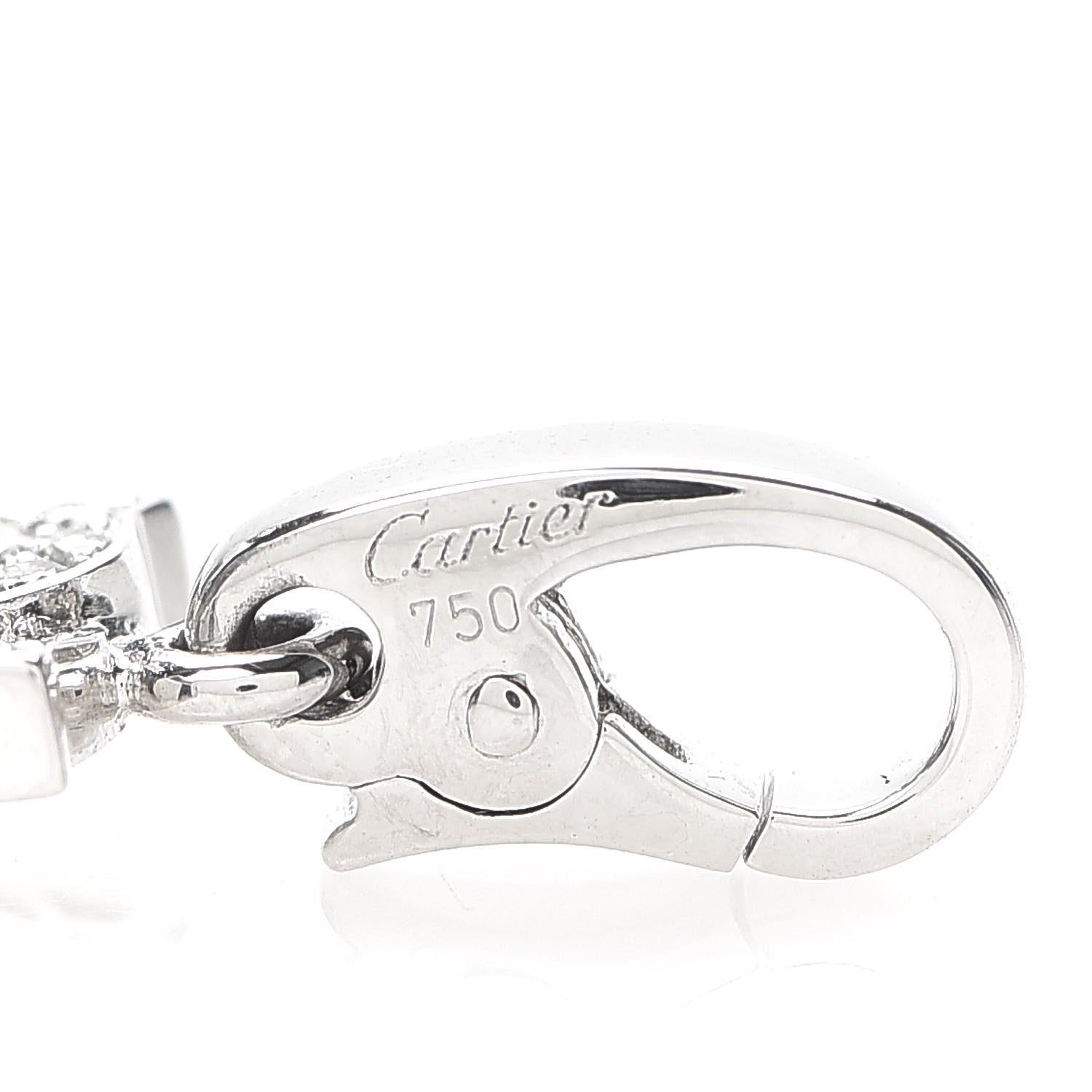 Cartier 18K White Gold Diamond Logo Charm 4 of 5