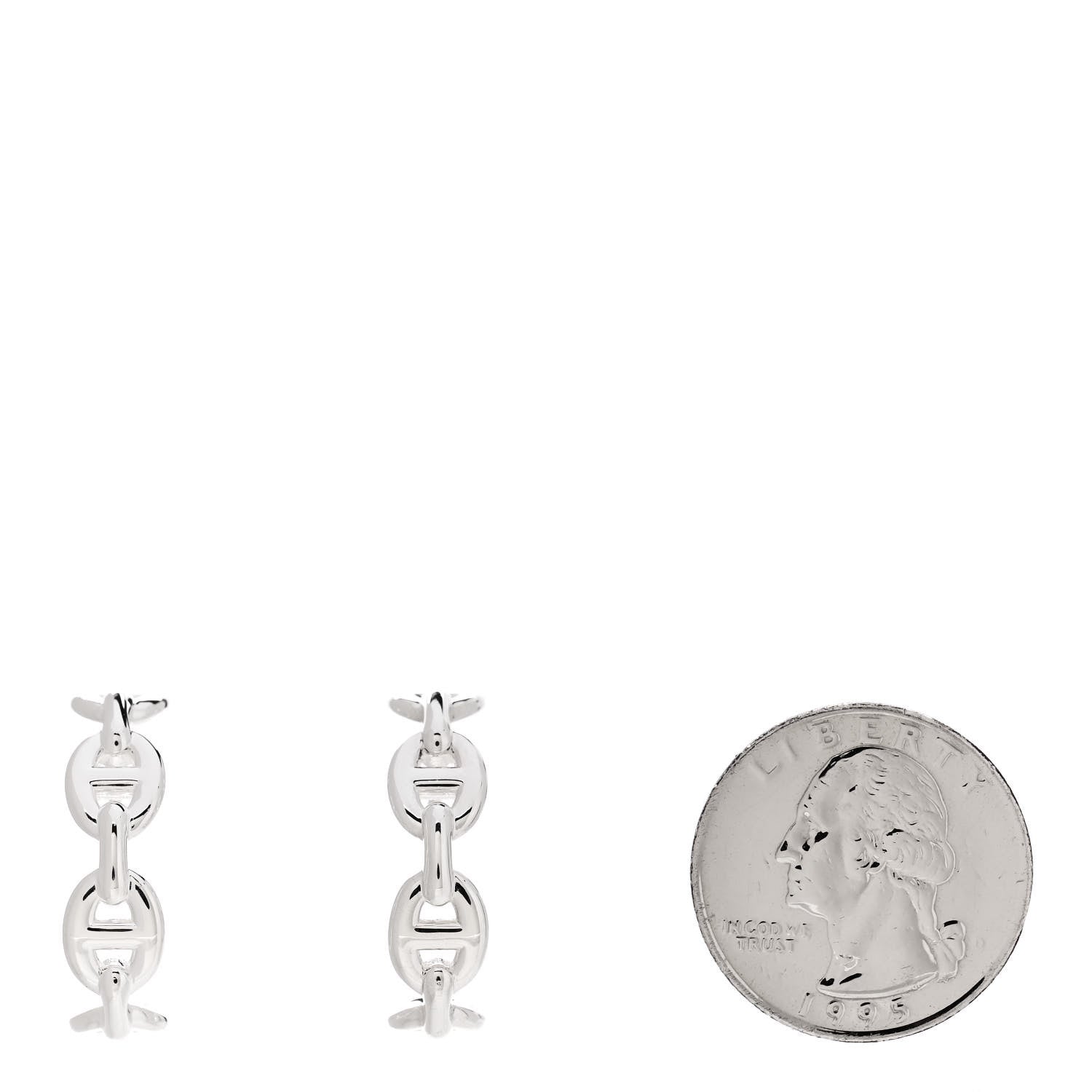 Hermes Sterling Silver Chaine D'Ancre Enchainee Climber Earrings 2 of 5