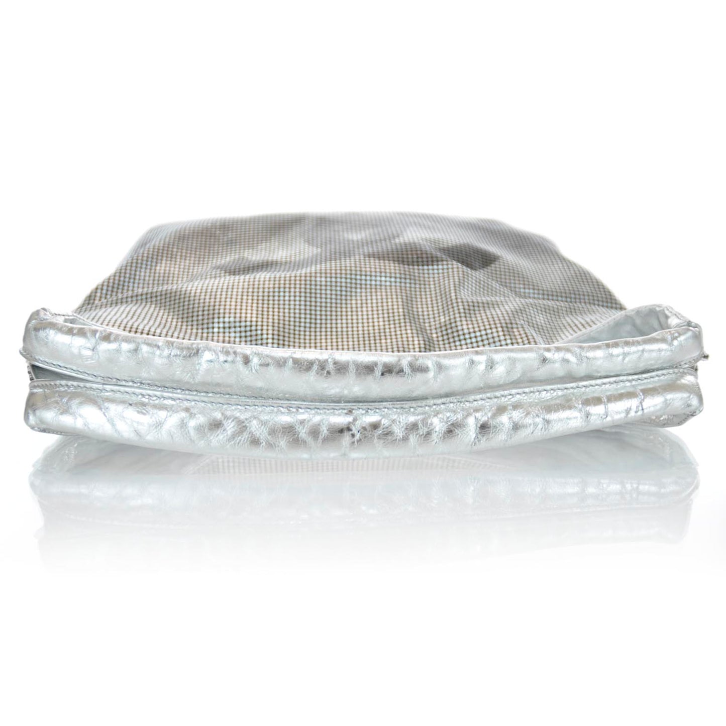 Metallic Perforated Lambskin Hollywood Hobo Silver