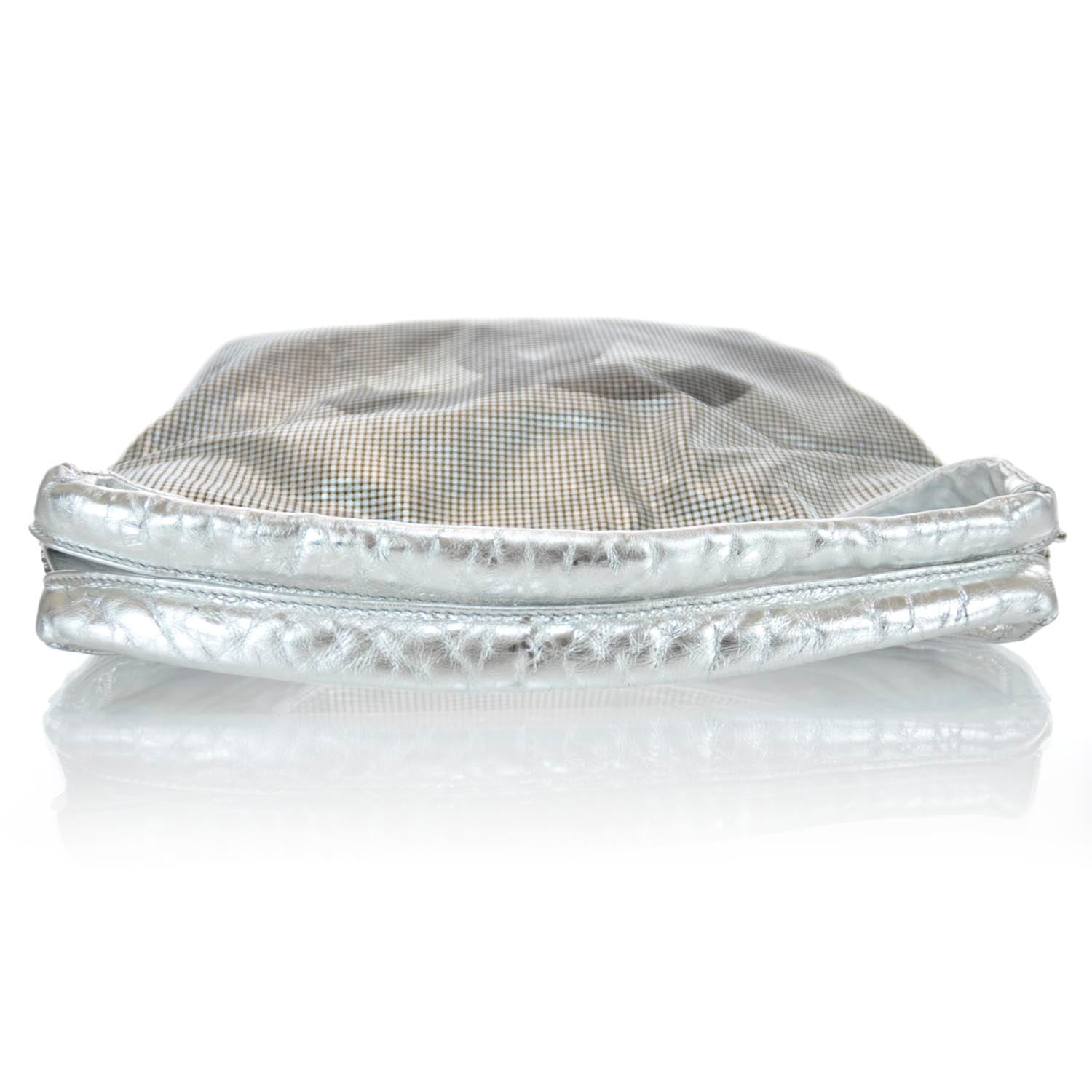 Chanel Metallic Perforated Lambskin Hollywood Hobo Silver 4 of 10