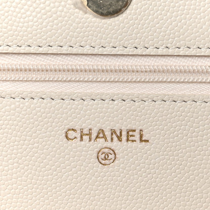 Chanel Caviar Quilted Wallet On Chain WOC White 7 of 11