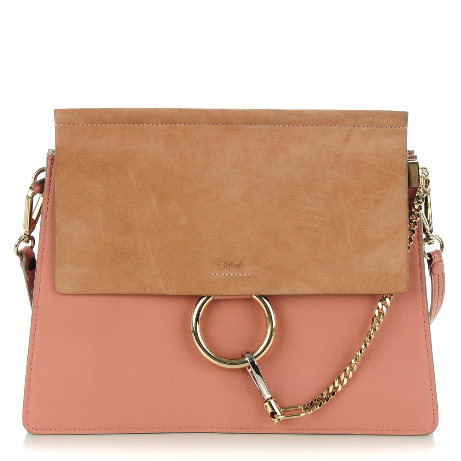 Chloe Suede Medium Faye Shoulder Bag Misty Rose 1 of 8