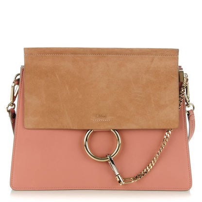 Chloe Suede Medium Faye Shoulder Bag Misty Rose 1 of 8