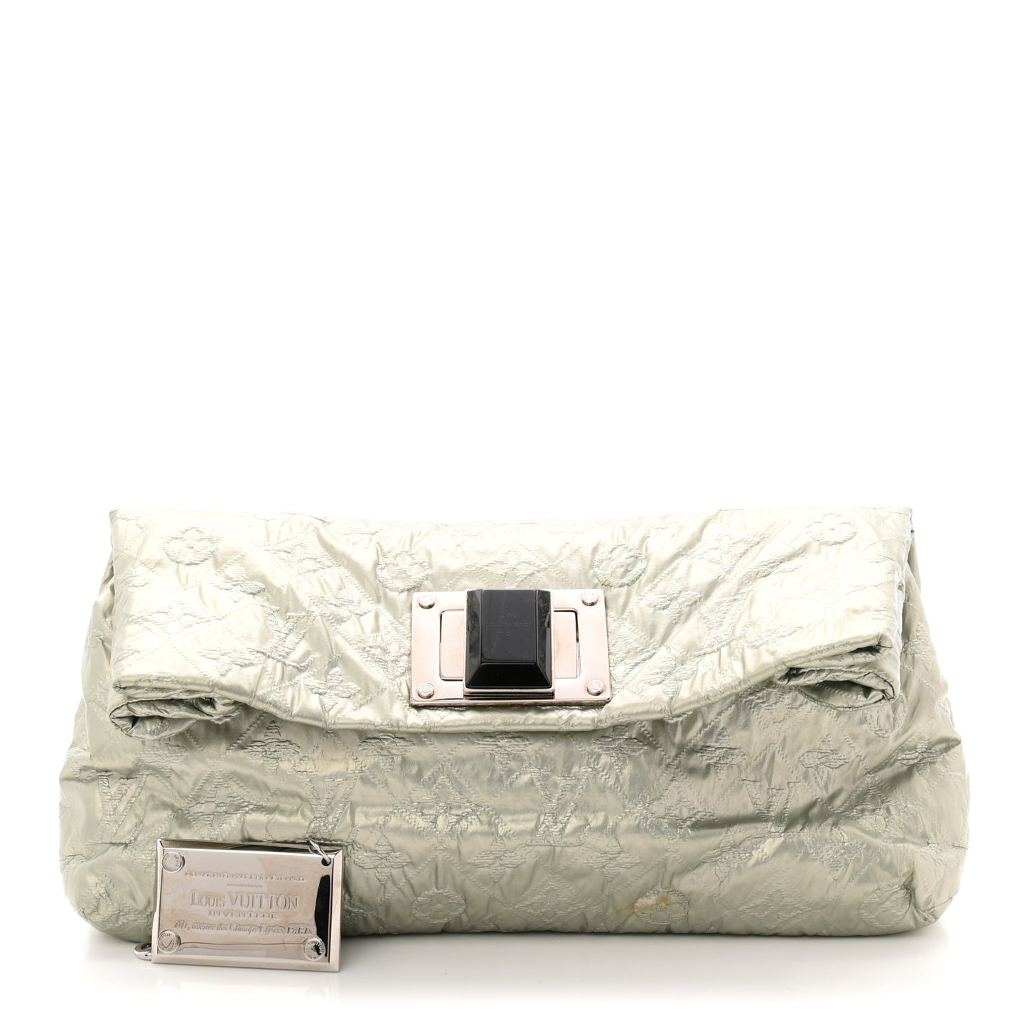 Jacquard Quilted Monogram Altair Clutch Argent