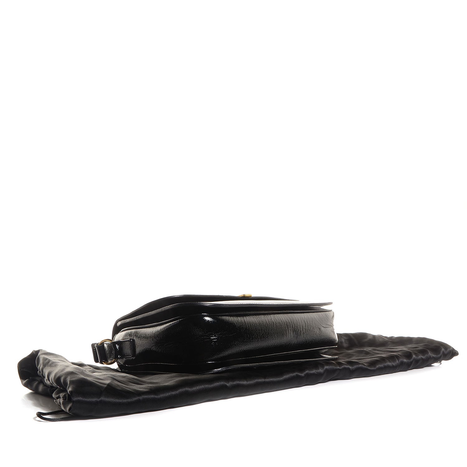 Saint Laurent Textured Patent Large ChYc Flap Bag Black 4 of 7