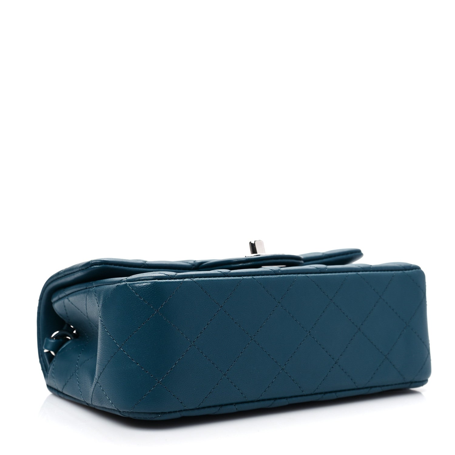 Chanel Lambskin Quilted Mini Rectangular Flap Dark Blue 3 of 7