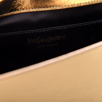 Saint Laurent Metallic Calfskin Monogram Large Belle De Jour Clutch Gold 6 of 6