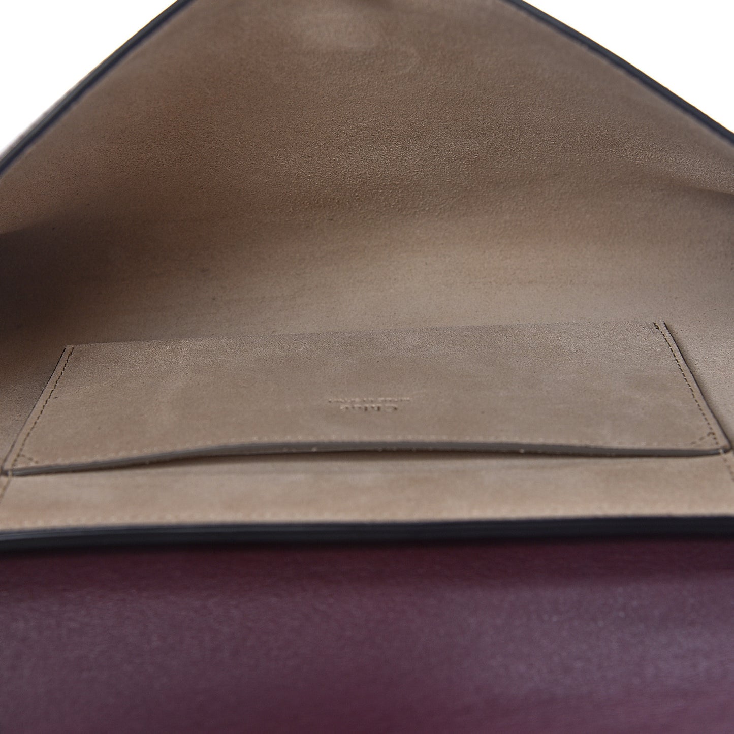 Suede Calfskin Faye Clutch Dark Purple