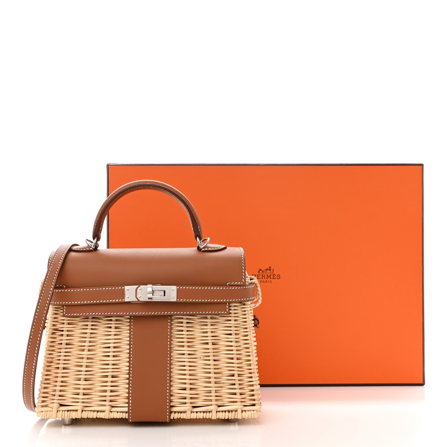 Hermes Wicker Swift Picnic Mini Kelly 20 Naturel Gold 11 of 11