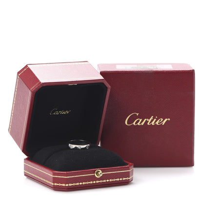 Cartier 18K White Gold Diamond 4mm LOVE Wedding Band Ring 53 6.25 6 of 6