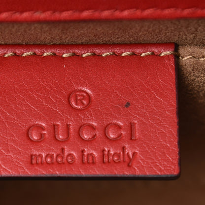 Gucci Calfskin Small Padlock Shoulder Bag New Rosette Hibiscus Red 6 of 9
