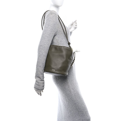 Loewe Mellow Nappa Lambskin Flamenco Bucket Bag Dark Khaki Green 2 of 9