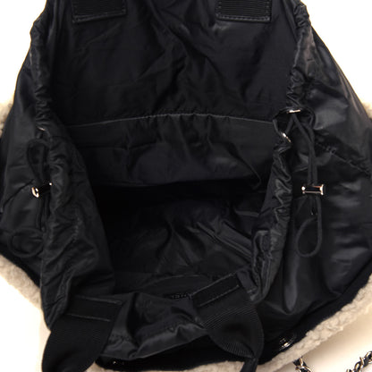Chanel Wool Nylon Quilted Coco Neige Tote Black Ecru 4 of 5