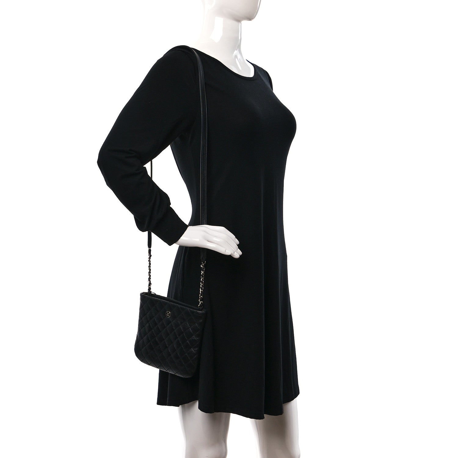 Chanel Aged Calfskin Quilted Crossbody Bag Black 2 of 13