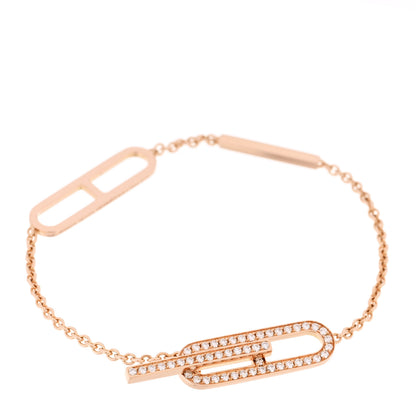 Hermes 18K Rose Gold Diamond PM Ever Chaine D'Ancre Bracelet SH 1 of 6