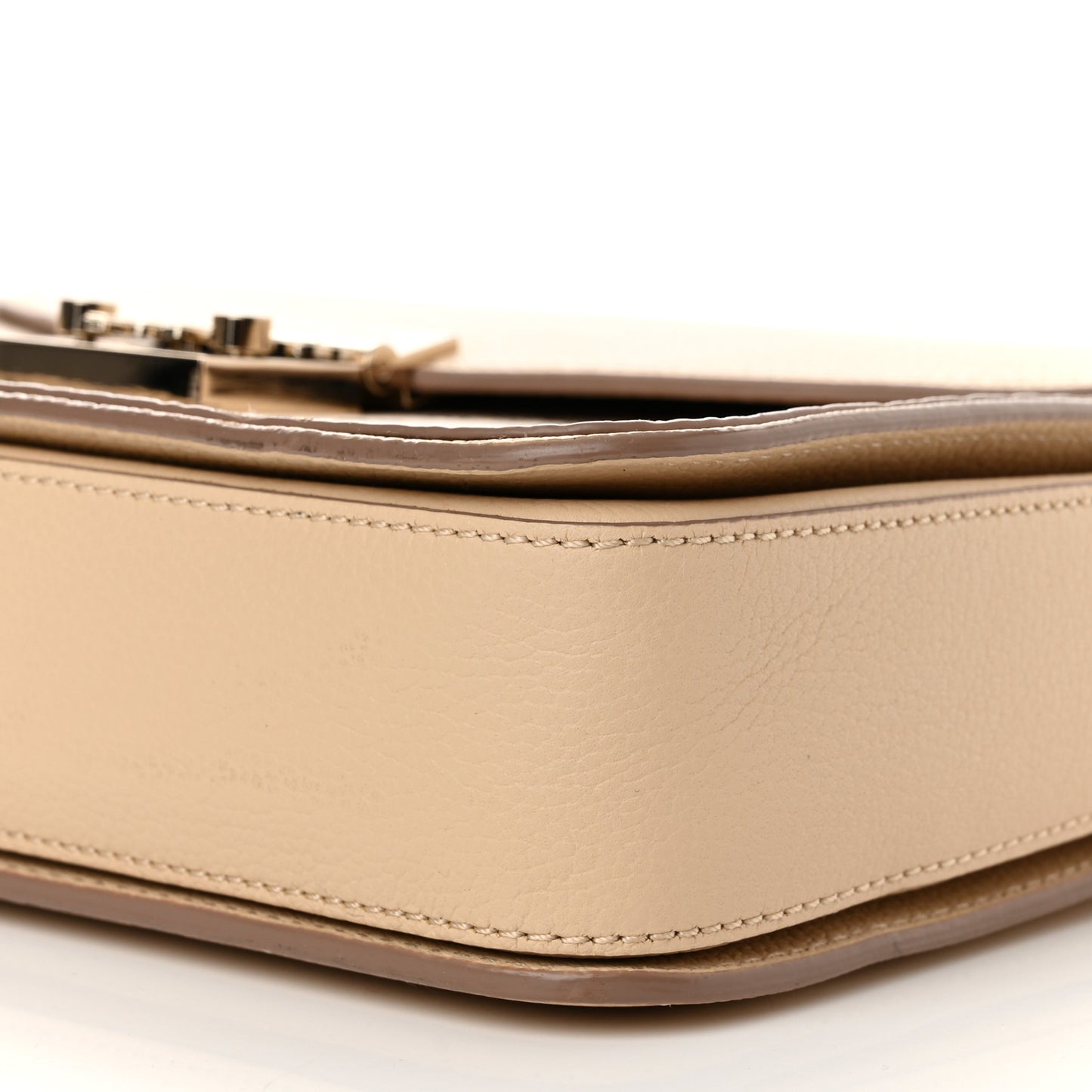 Visetos Calfskin Medium Patricia Satchel Beige