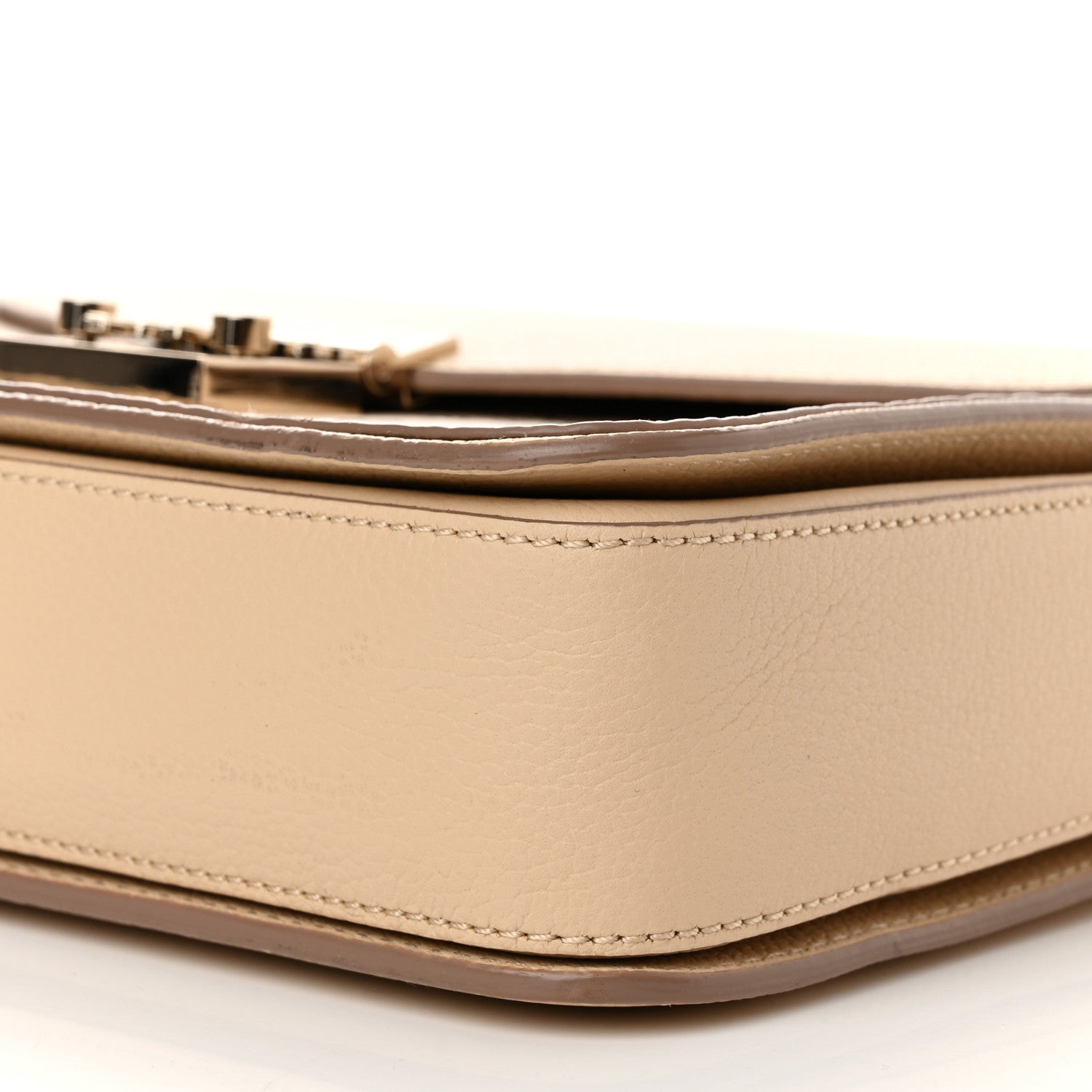 MCM Visetos Calfskin Medium Patricia Satchel Beige 9 of 9