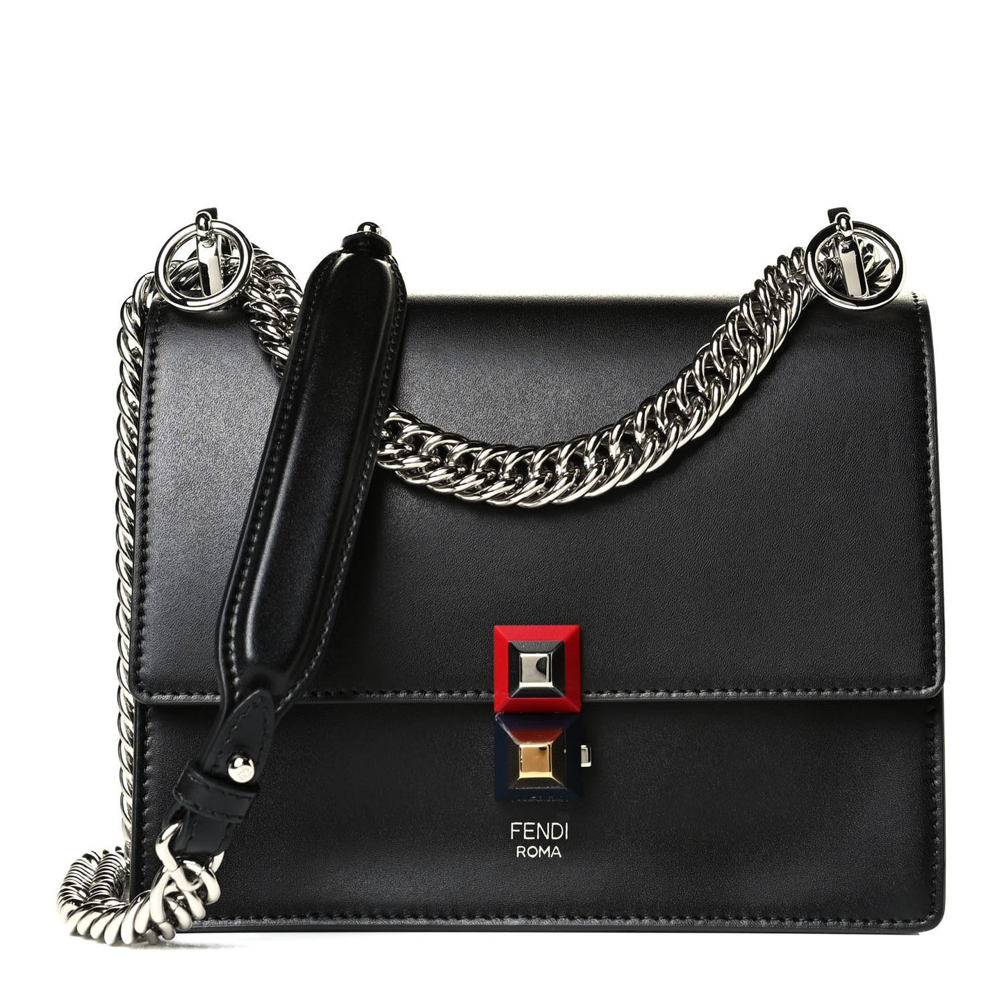 Vitello Liberty Studded Small Kan I Shoulder Bag Black Multicolor