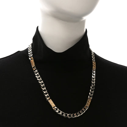 Christian Dior Metal Cannage Chain Link Necklace Gold Silver 2 of 5
