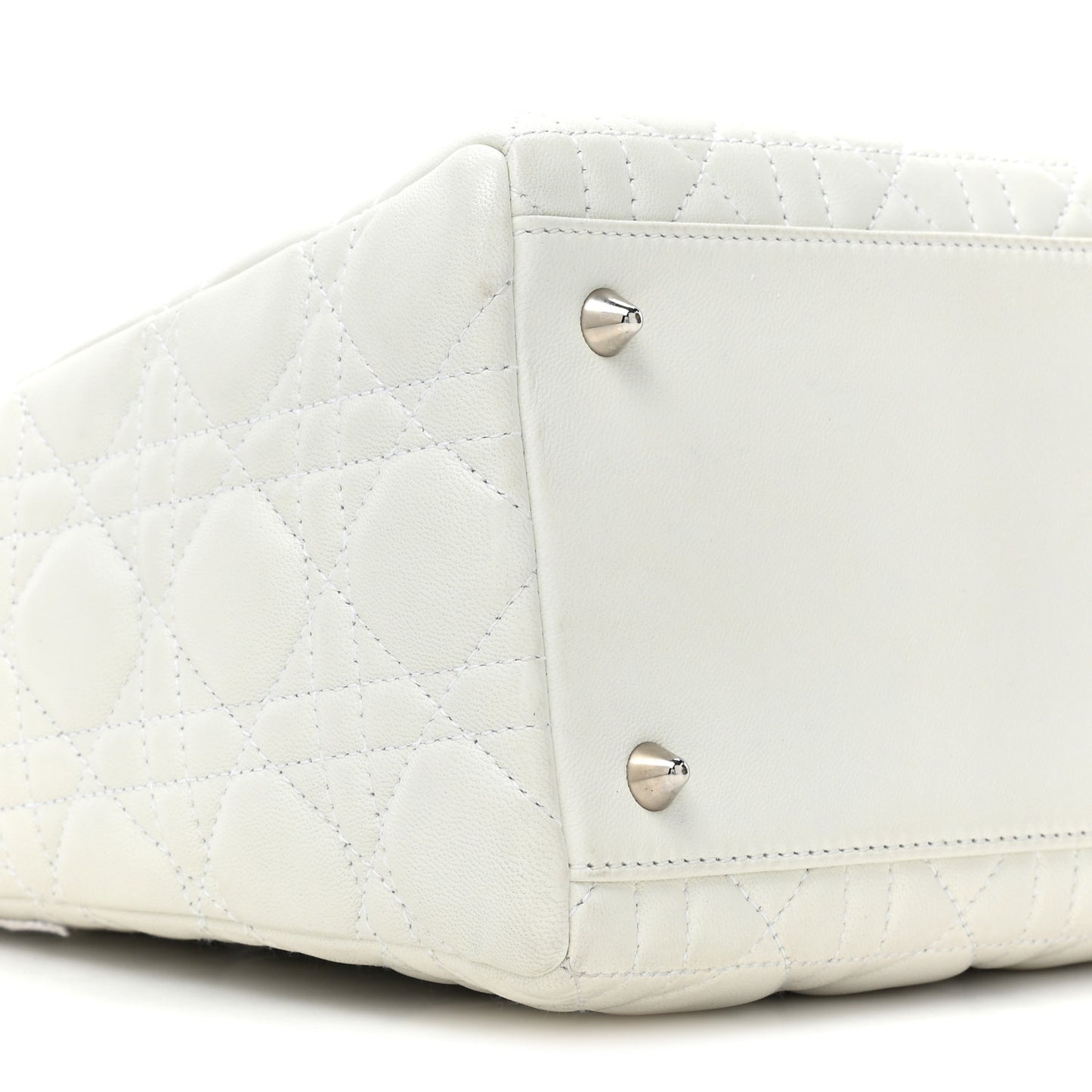 Lambskin Cannage Medium Lady Dior White
